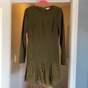 Asilio forest green long sleeve mini dress